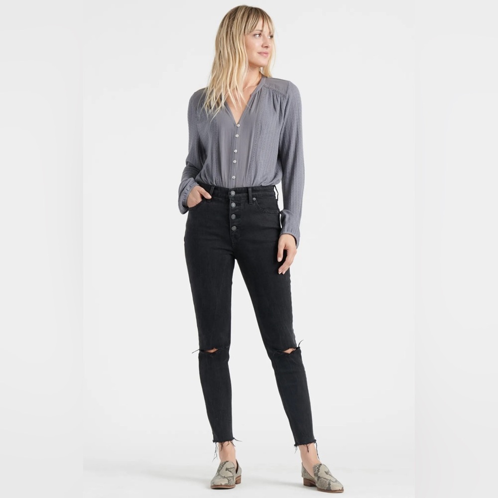 Lucky Brand Women’s Ankle Jeans Bridgette Skinny, Destroyed Washed Black, 8/29